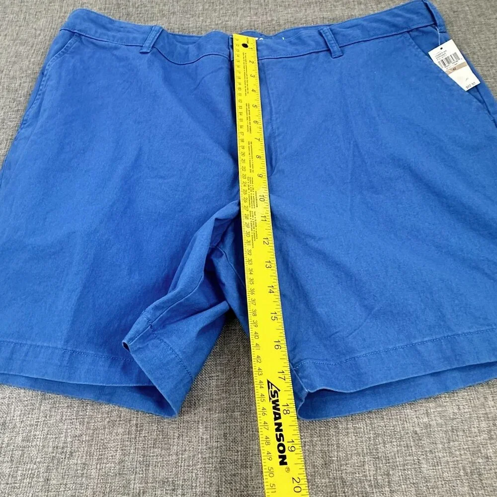 NEW! Mens‎ IZOD Saltwater Shorts Blue 42 Waist 7 inseam Stretch MSRP: $62.50